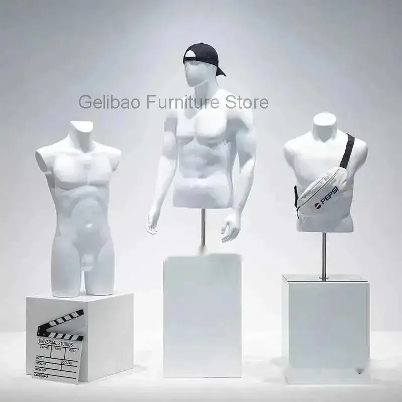 Black and White Half-length Mannequins for Men's Clothing Store Fake Human Body Mannequin with Metal Base Window Display Stand
Black and White Half-length Mannequins for Men's Clothing Store Fake Human Body Mannequin with Metal Base Window Display Stand