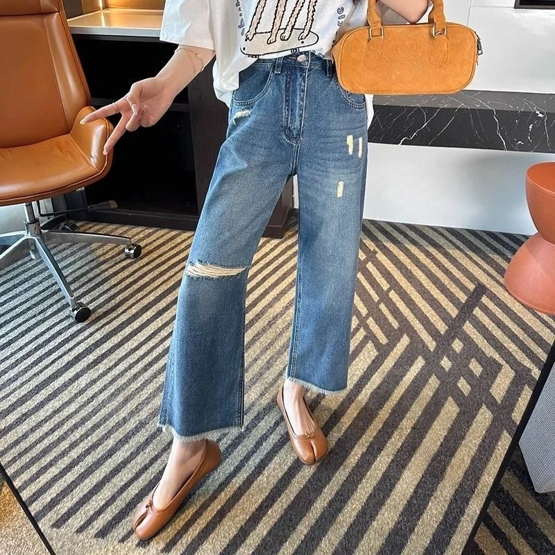 Broken Hole Wide Leg Jeans for Women 2026 Straight Leg New High Waist Loose Fit
Broken Hole Wide Leg Jeans for Women 2026 Straight Leg New High Waist Loose Fit