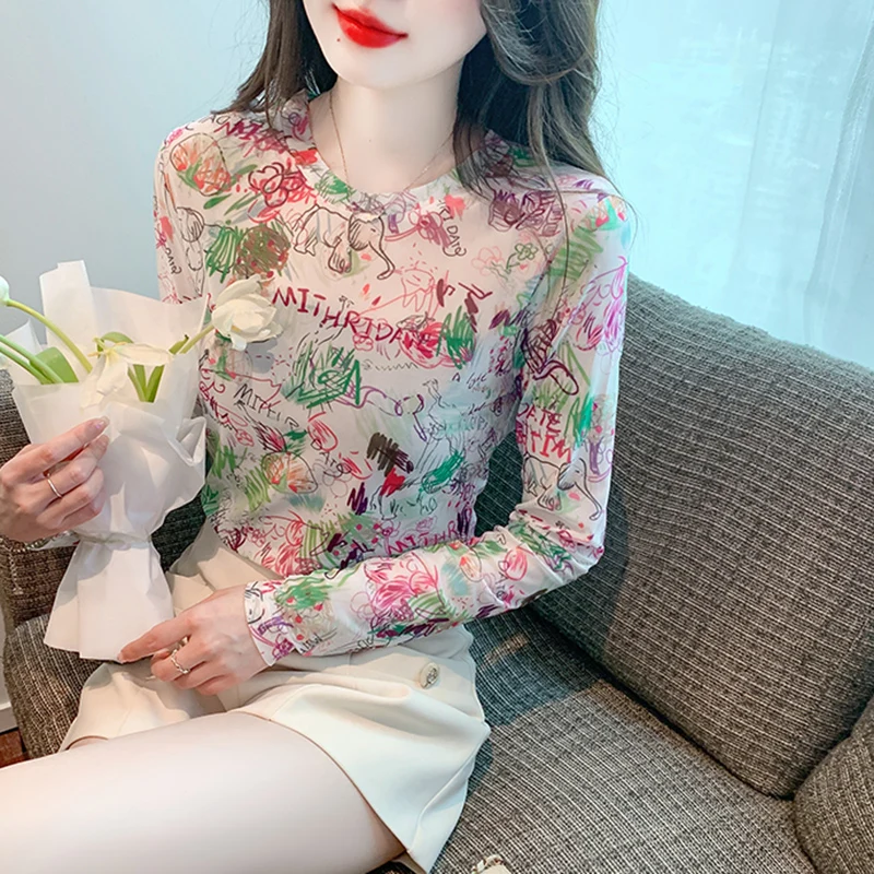 Ladies Fashion Mesh Hollowed Out See-through Graphic T Shirts Women Clothing Girls Casual Basic Sexy Tops Female Clothes BPy1112
Ladies Fashion Mesh Hollowed Out See-through Graphic T Shirts Women Clothing Girls Casual Basic Sexy Tops Female Clothes BPy1112
