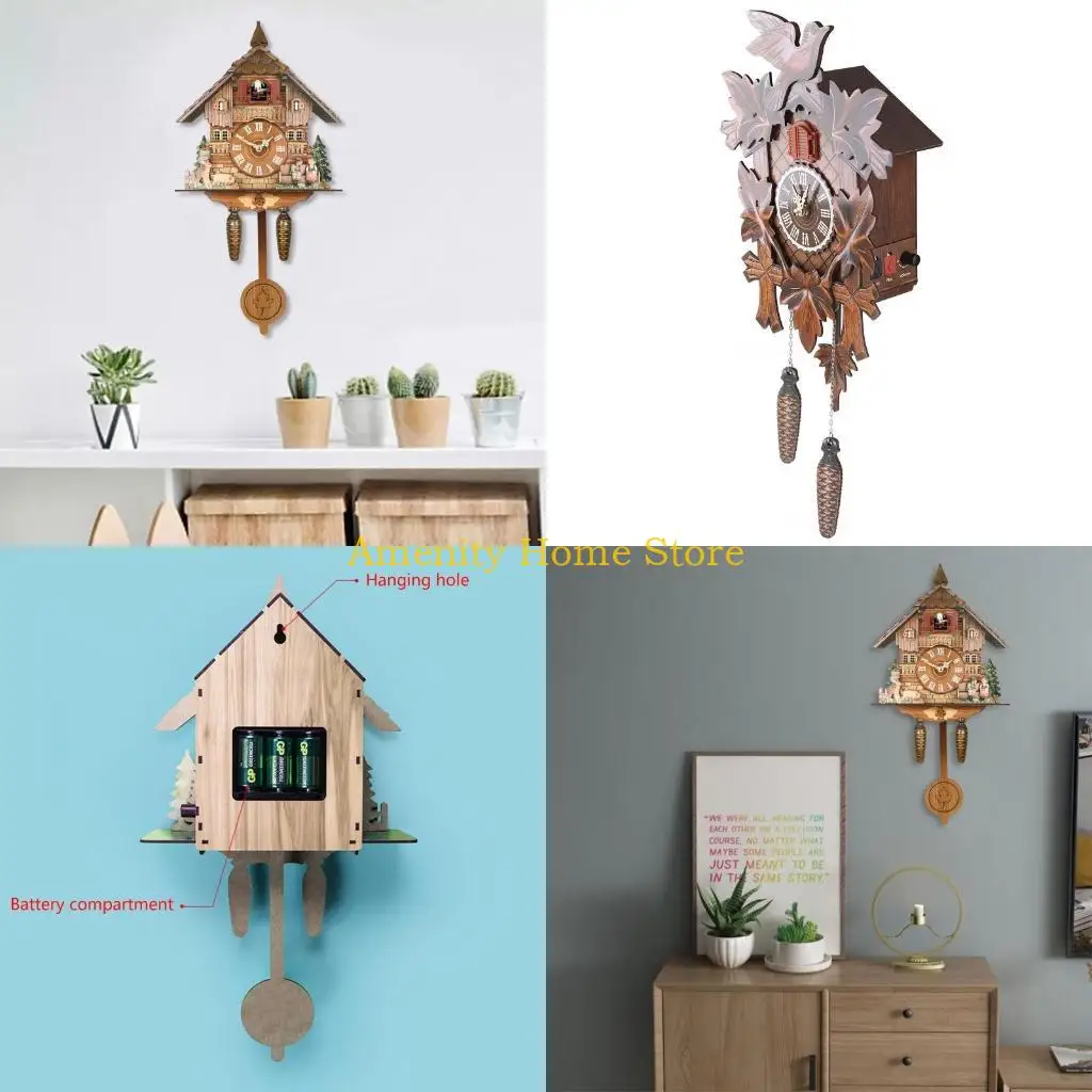 F26C Wooden Wall Clock Cuckoo Antique Pendulum Hanging Handcraft Swing Alarm Watch
F26C Wooden Wall Clock Cuckoo Antique Pendulum Hanging Handcraft Swing Alarm Watch