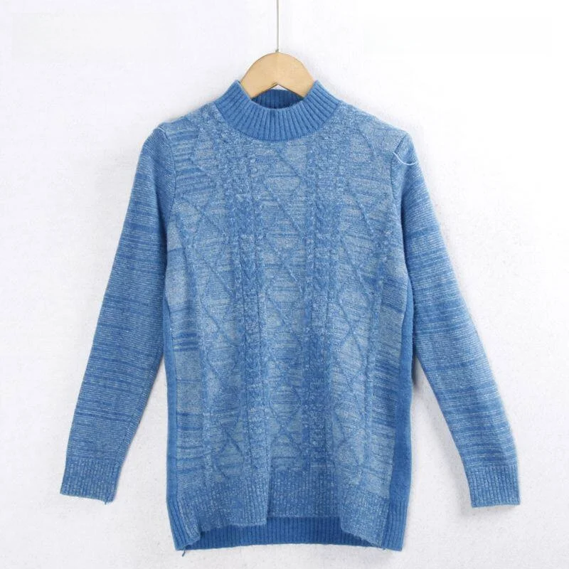 Mixed Color Knitted Sweater Half High Collar Autumn Winter Warm Inner Twist Weave Elasticity Women's Fashion Commute Style
Mixed Color Knitted Sweater Half High Collar Autumn Winter Warm Inner Twist Weave Elasticity Women's Fashion Commute Style