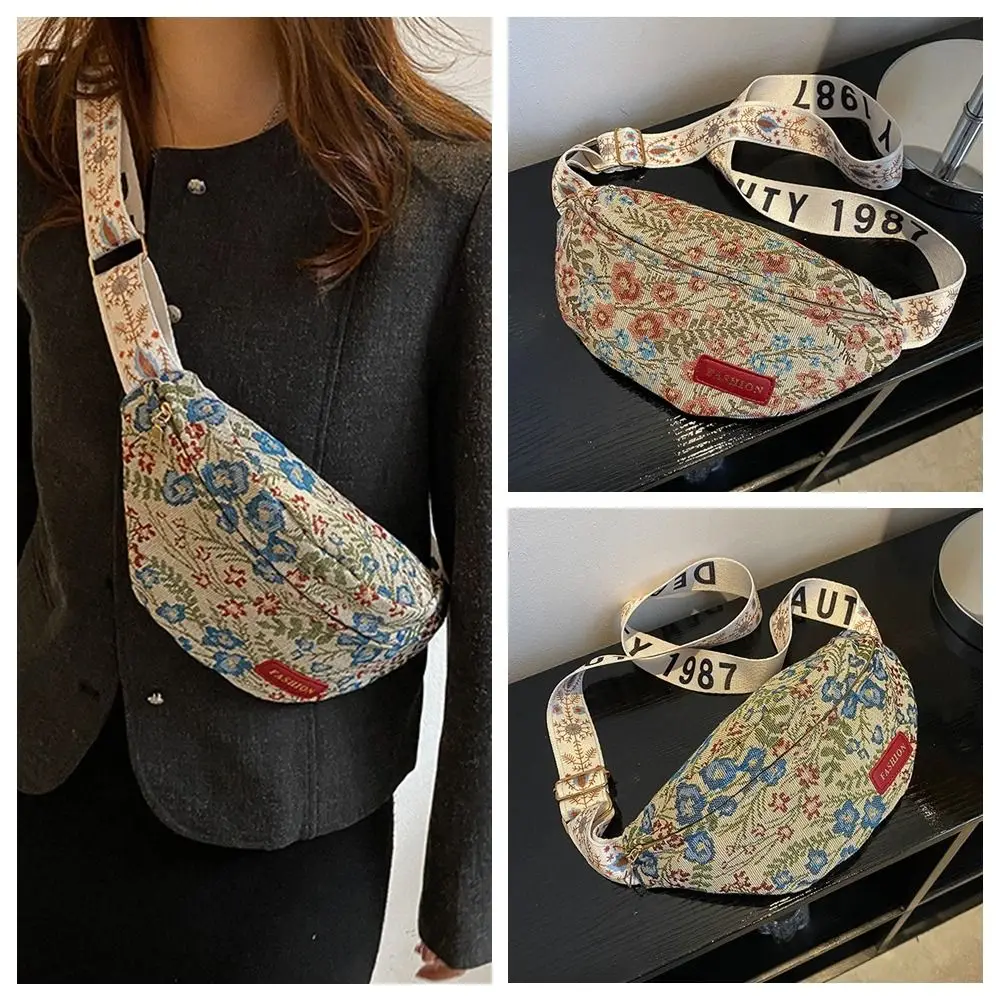 Retro Nylon Canvas Crossbody Bag Large Capacity Zipper Canvas Chest Bag Handbag Message Bag Flower Waist Bag Sports
Retro Nylon Canvas Crossbody Bag Large Capacity Zipper Canvas Chest Bag Handbag Message Bag Flower Waist Bag Sports