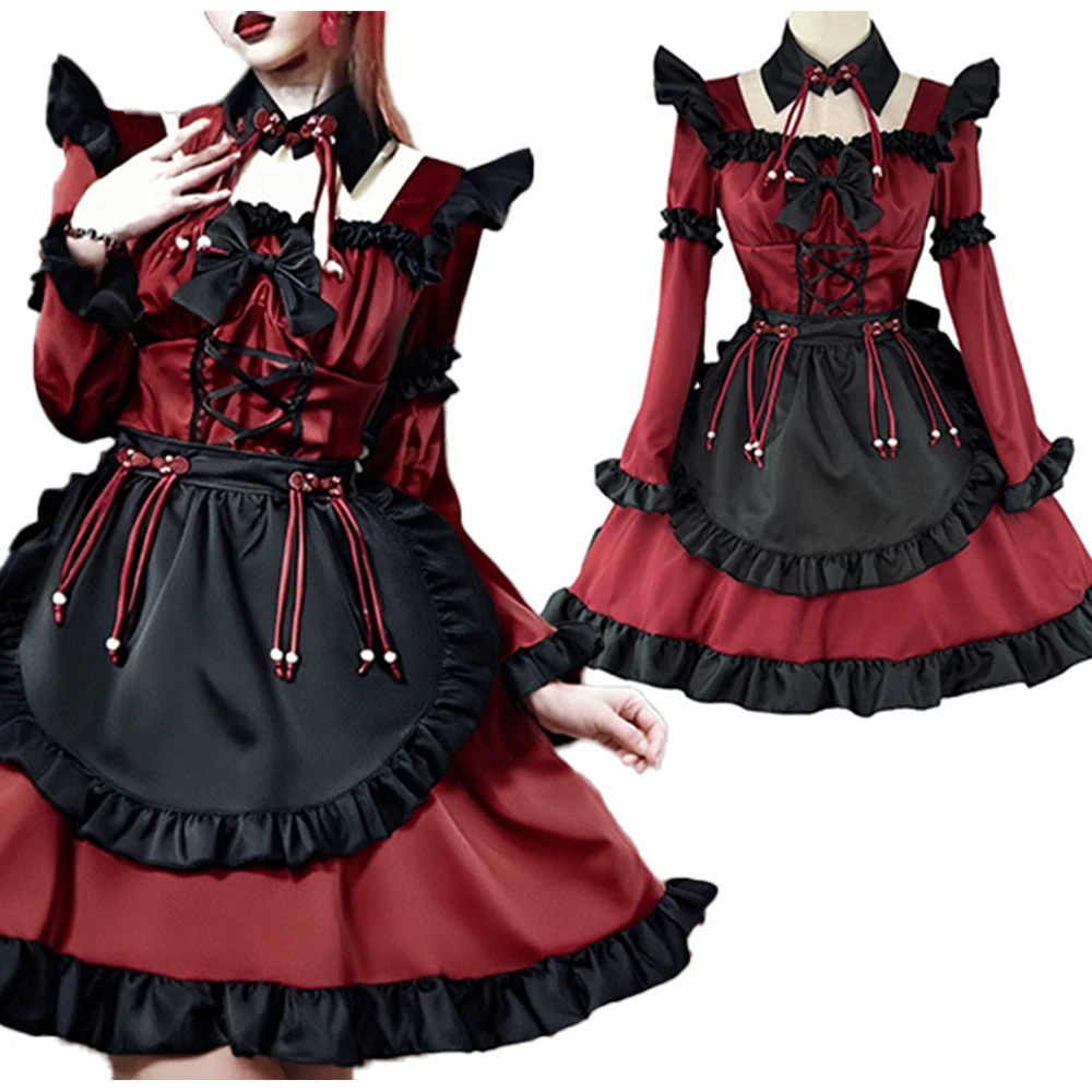 Lolita Dress Anime French Maid Costumes Dresses with Apron Cute Sexy Halloween Carnival Outfits Spring and Autumn Plus Size Suit
Lolita Dress Anime French Maid Costumes Dresses with Apron Cute Sexy Halloween Carnival Outfits Spring and Autumn Plus Size Suit