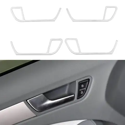 Naklejki na klamki Audi A4 B8 2009-2016 A5 2008-2017 Q5 2009-2017, nakładki dekoracyjne na uchwyty drzwi, akcesoria wewnętrzne