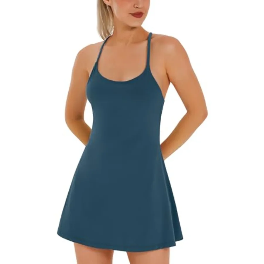 Womens Tennis Dress Athletic Dress with Built-in Bra and Shorts Pockets Summer Dresses for Women Golf Outfits for Workout
Womens Tennis Dress Athletic Dress with Built-in Bra and Shorts Pockets Summer Dresses for Women Golf Outfits for Workout