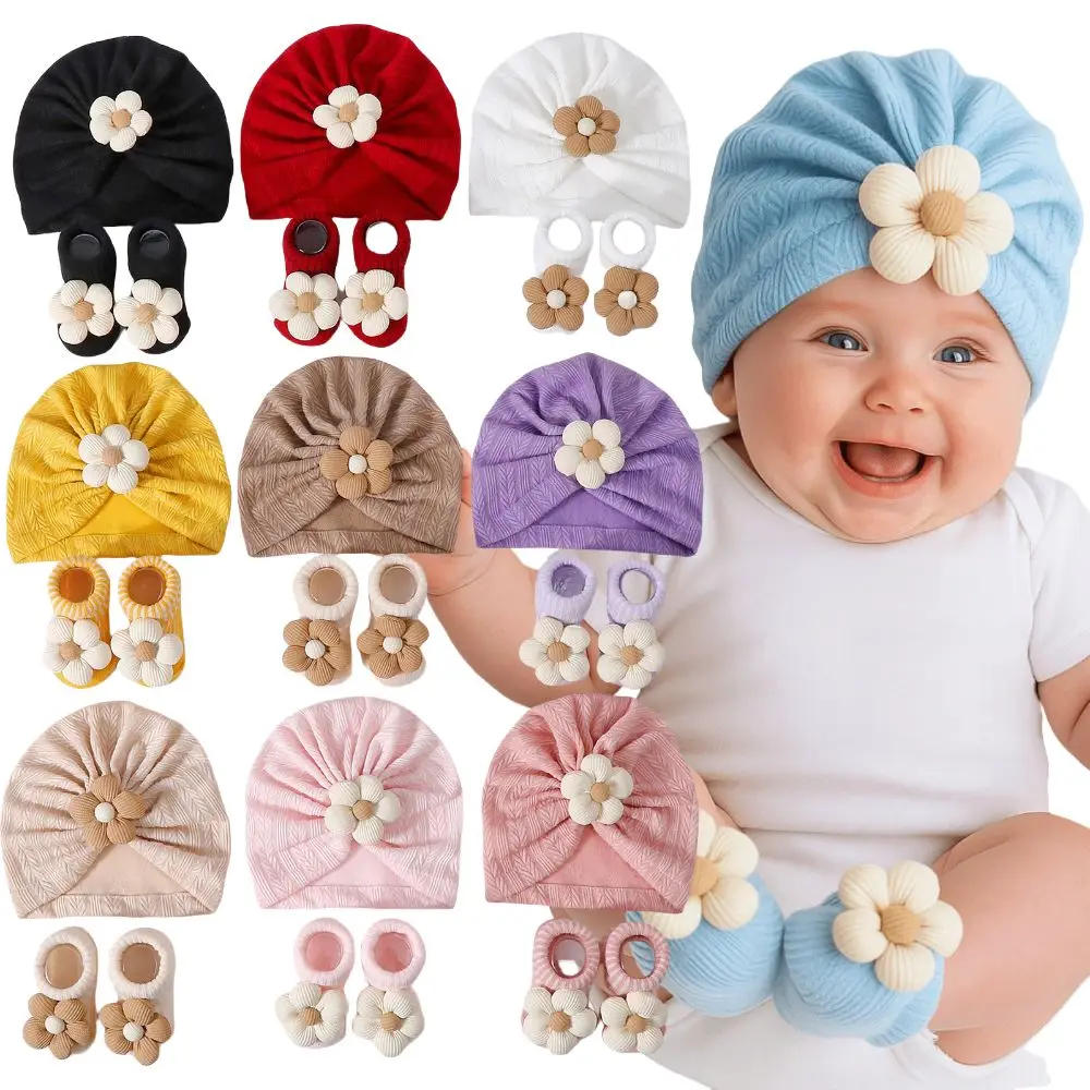 Flower Infant Turban Hat Socks Set Elastic Breathable Baby Headscarf Hat Lightweight Soft Cotton Hat Sock Set Newborn Supplies
Flower Infant Turban Hat Socks Set Elastic Breathable Baby Headscarf Hat Lightweight Soft Cotton Hat Sock Set Newborn Supplies