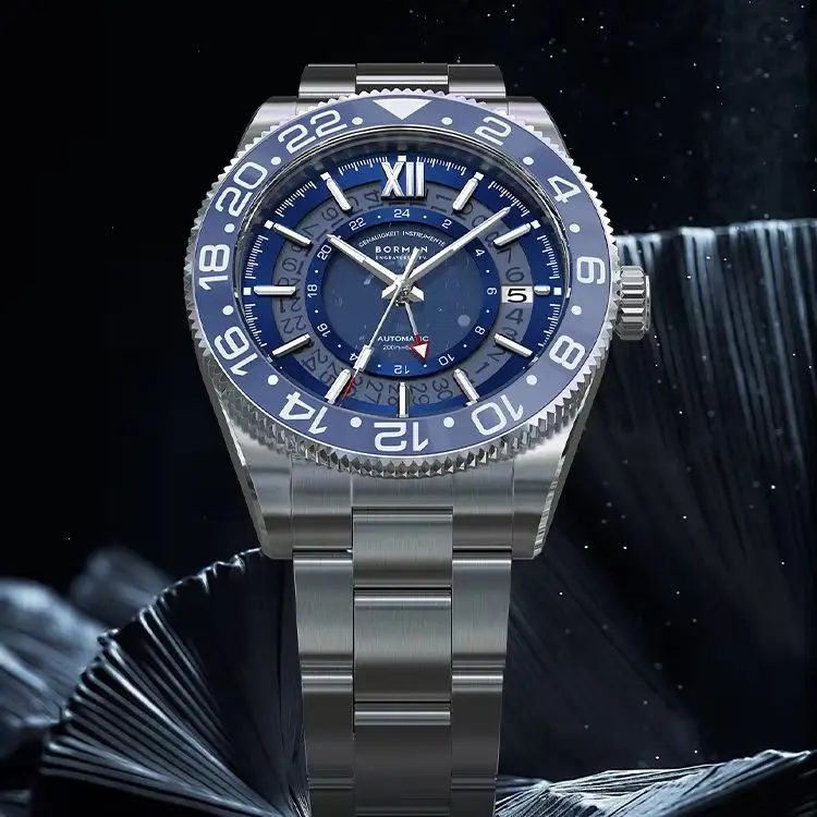 BORMAN Мужские автоматические часы 40 мм GMT Механические наручные часы 10ATM Водонепроницаемые светящиеся сапфировое зеркало NH34 Керамический безель
BORMAN Мужские автоматические часы 40 мм GMT Механические наручные часы 10ATM Водонепроницаемые светящиеся сапфировое зеркало NH34 Керамический безель