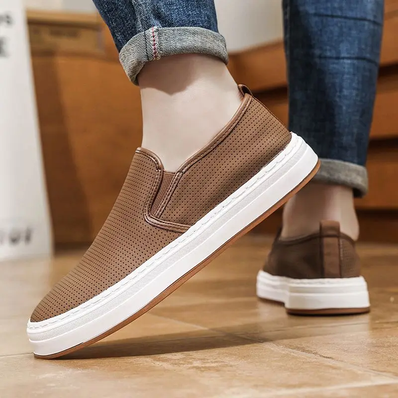 Весенне-летняя мужская повседневная обувь из натуральной кожи, лоферы из воловьей кожи, мягкая удобная брендовая мужская обувь на плоской подошве, DX976
Весенне-летняя мужская повседневная обувь из натуральной кожи, лоферы из воловьей кожи, мягкая удобная брендовая мужская обувь на плоской подошве, DX976