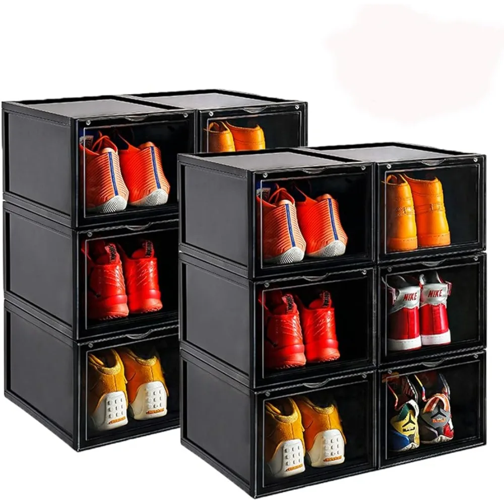 Black storage shoe box women's men's shoes storage display box plastic stackable shoe box -6 packs Freight free
Black storage shoe box women's men's shoes storage display box plastic stackable shoe box -6 packs Freight free