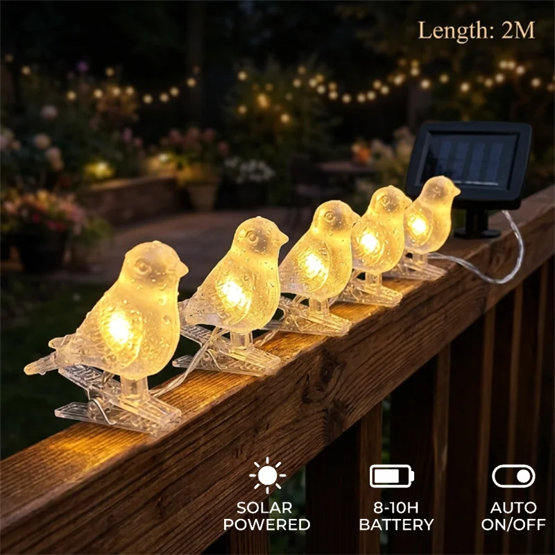 Solar Bird String Lights Outdoor Waterproof Decorative Fairy Lights for Garden Courtyard Balcony Villa Party Yard Decor
Solar Bird String Lights Outdoor Waterproof Decorative Fairy Lights for Garden Courtyard Balcony Villa Party Yard Decor