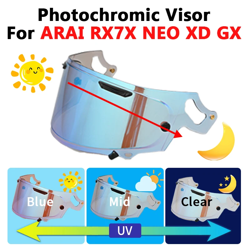 Phorochromic Visor For Arai RX7X QV-Pro CORSAIR-X RX7V NEO XD VAS-V Vector-X Defiant-X Quantum-X Signet-X Motorcycle Helmet Lens
Phorochromic Visor For Arai RX7X QV-Pro CORSAIR-X RX7V NEO XD VAS-V Vector-X Defiant-X Quantum-X Signet-X Motorcycle Helmet Lens