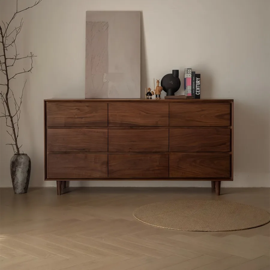 Black walnut solid wood dining side cabinet simple living room locker nine-bucket cabinet multi-drawer storage cabinet
Black walnut solid wood dining side cabinet simple living room locker nine-bucket cabinet multi-drawer storage cabinet