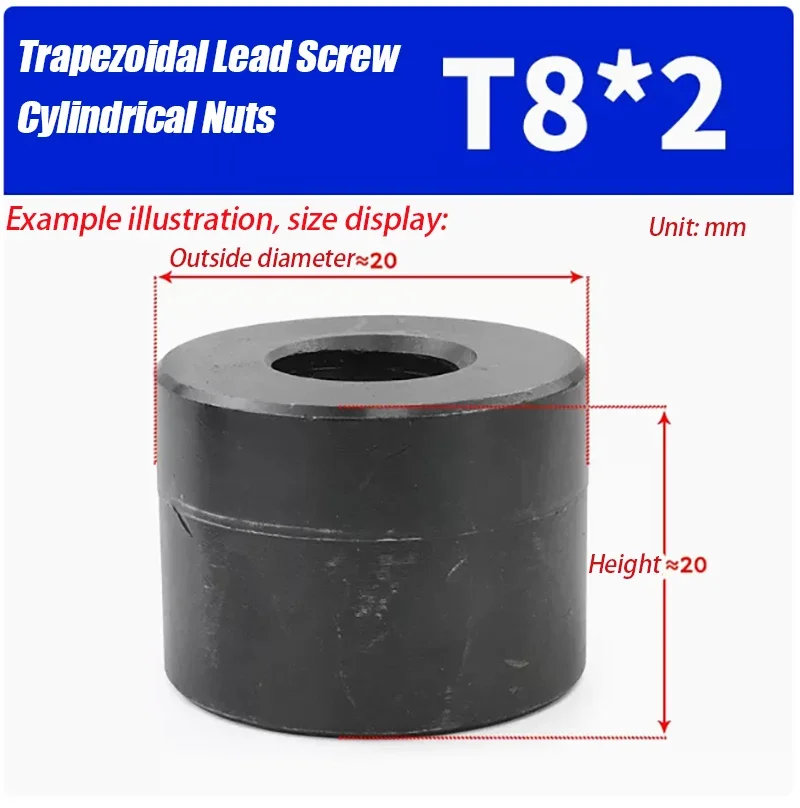 For CNC Lead Screw Nut Spur Tooth/Reverse tooth Trapezoidal Lead Screw Cylindrical Nuts T8T10T12T14T16T18T20T22T24T25-T60
For CNC Lead Screw Nut Spur Tooth/Reverse tooth Trapezoidal Lead Screw Cylindrical Nuts T8T10T12T14T16T18T20T22T24T25-T60