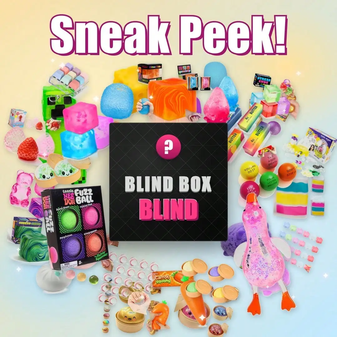 Mystery Squish Blind Box, Random Butter Stick Carrot Dumpling Bear Popsicle Fuzz Ball Crystal Cube Jelly Squeeze Fidget Toy, Elastic TPR Stress Relief Sensory Prank Toy, Surprise Collectible Gift & Blind Box Filler for Birthday Holiday Classroom Reward
Mystery Squish Blind Box, Random Butter Stick Carrot Dumpling Bear Popsicle Fuzz Ball Crystal Cube Jelly Squeeze Fidget Toy, Elastic TPR Stress Relief Sensory Prank Toy, Surprise Collectible Gift & Blind Box Filler for Birthday Holiday Classroom Reward