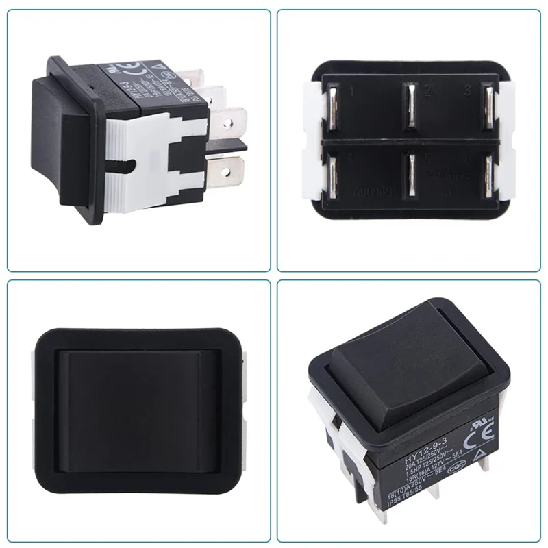 A69erocker Switch, HY12-9-3 6Pins Industrial Electric Rocker Switch 125V/250V Pushbutton (4Pcs)
A69erocker Switch, HY12-9-3 6Pins Industrial Electric Rocker Switch 125V/250V Pushbutton (4Pcs)