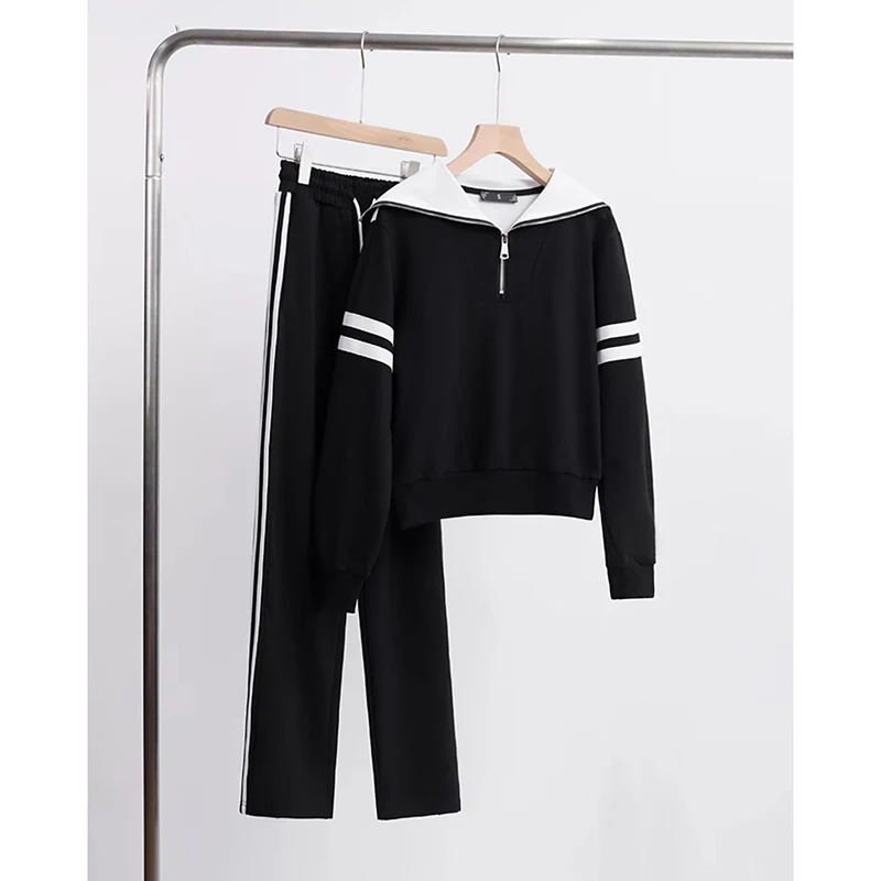 Fashionable Sportswear Set Women's Casual Style Long Sleeve Sweatshirt And High Waist Long Pants Two Piece Suit Spring Autumn
Fashionable Sportswear Set Women's Casual Style Long Sleeve Sweatshirt And High Waist Long Pants Two Piece Suit Spring Autumn