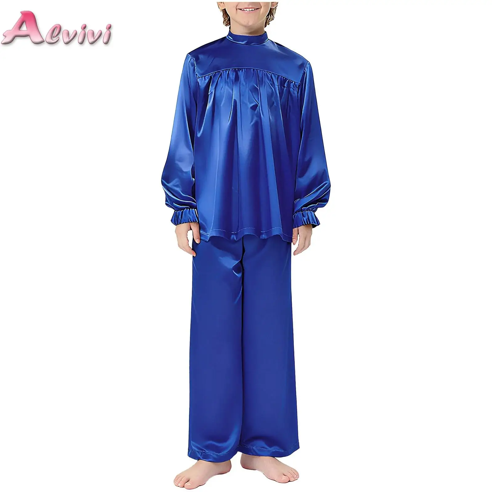 Boys Girls Liturgical Praise Dance Set Long Sleeve Satin Top Tunic with Pants for Choir Worship Lyrical Dance Stage Performance
Boys Girls Liturgical Praise Dance Set Long Sleeve Satin Top Tunic with Pants for Choir Worship Lyrical Dance Stage Performance