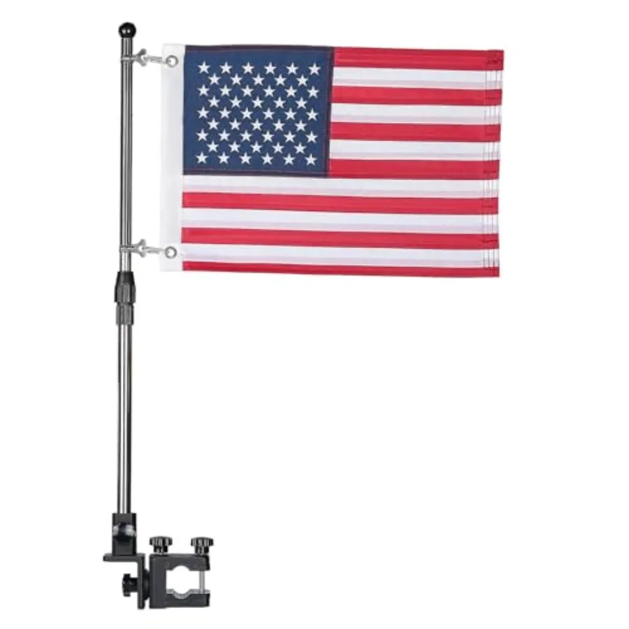 Boat American Flag Pole Kit, 360° Adjustable 12''x18'' Pontoon Boat Flag, for 0.8''-1.35'' Round/Square Rails, 2.5ft Pole for B
Boat American Flag Pole Kit, 360° Adjustable 12''x18'' Pontoon Boat Flag, for 0.8''-1.35'' Round/Square Rails, 2.5ft Pole for B
