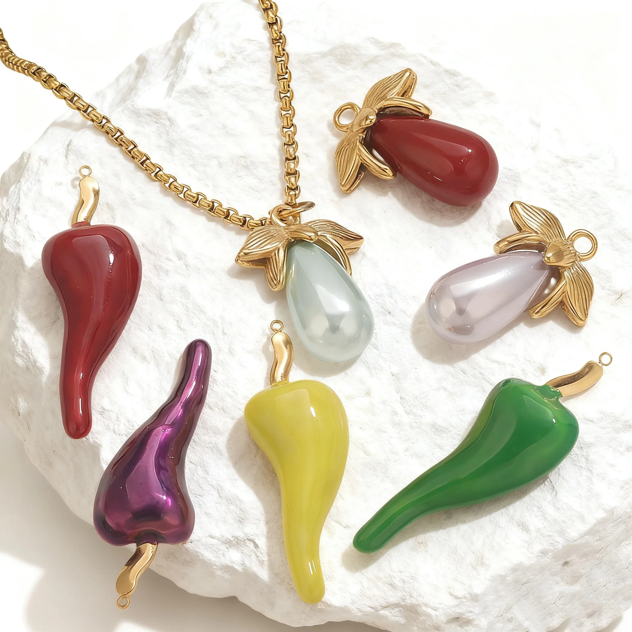 1pcs Stainless Steel Enamel Chili Eggplant Vegetable Series Charm Pendants for DIY Necklace Earrings Jewerly Making Supplies
1pcs Stainless Steel Enamel Chili Eggplant Vegetable Series Charm Pendants for DIY Necklace Earrings Jewerly Making Supplies