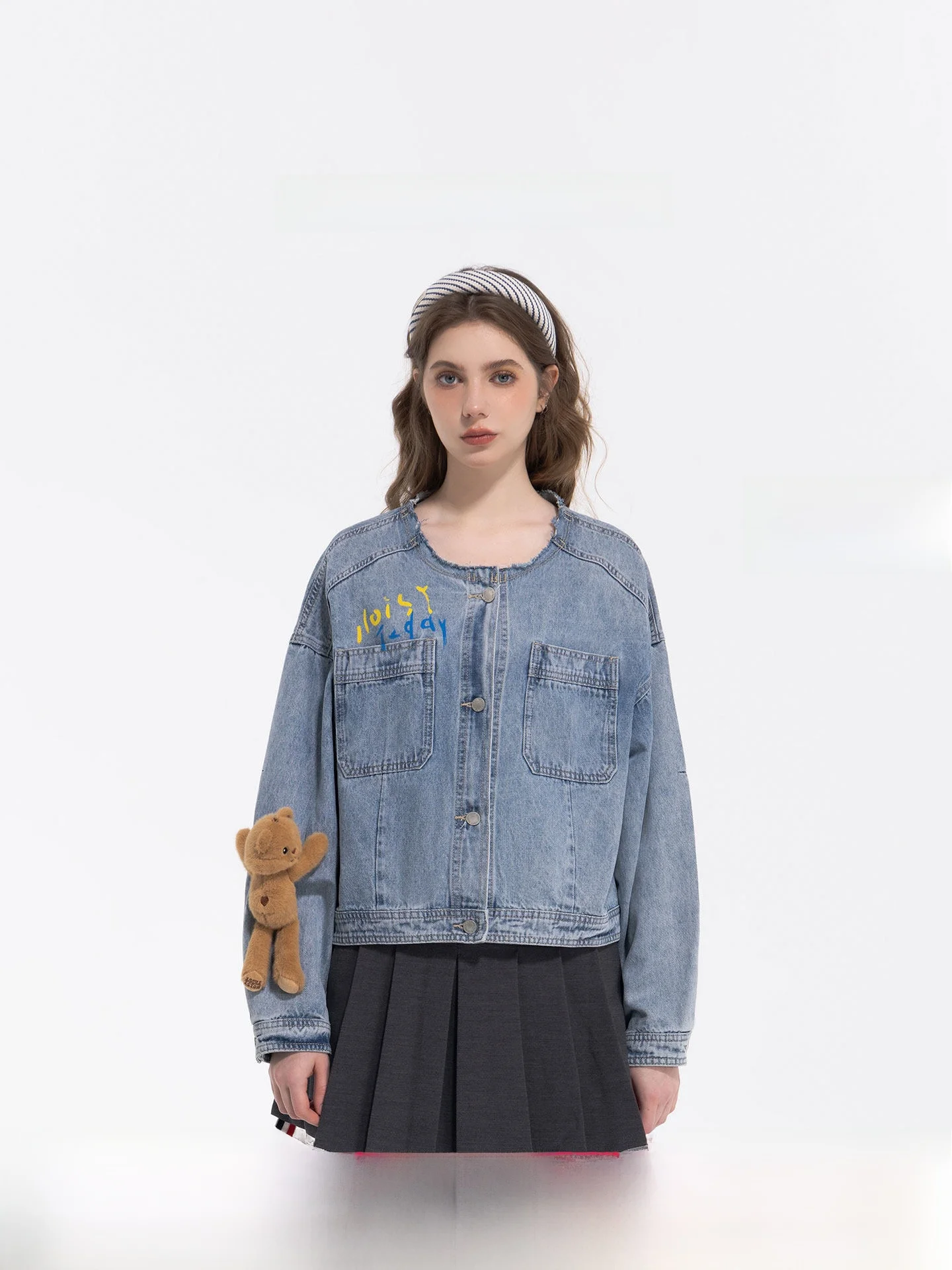 Noisy Teddy Spring 2026 Women's Sweet Sle Loose Fit round Ne Long Sve ort Denim Jaet Casual Comfortable Outerwear
Noisy Teddy Spring 2026 Women's Sweet Sle Loose Fit round Ne Long Sve ort Denim Jaet Casual Comfortable Outerwear