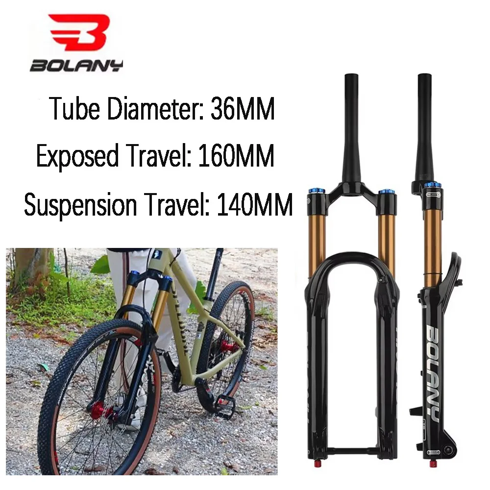 Bolany Aluminum Alloy Suspension Air Fork - 160MM Travel & 36MM Inner Tube for Mountain Bike
Bolany Aluminum Alloy Suspension Air Fork - 160MM Travel & 36MM Inner Tube for Mountain Bike