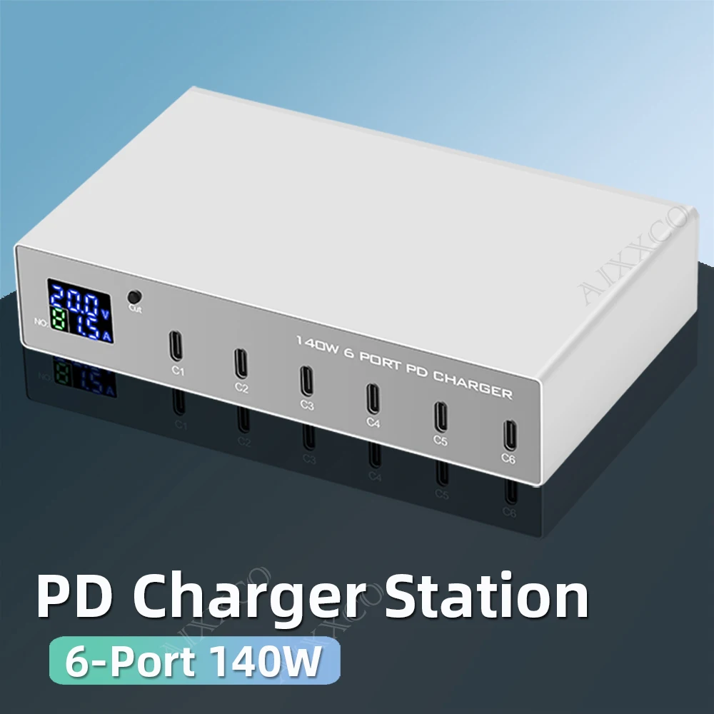 Зарядное устройство со светодиодной подсветкой, 140 Вт, 6 USB C, быстрая зарядка, 20 Вт, 30 Вт, стандартная зарядная станция для iPhone 13, 12, Samsung, Xiaomi, HUAWEI
Зарядное устройство со светодиодной подсветкой, 140 Вт, 6 USB C, быстрая зарядка, 20 Вт, 30 Вт, стандартная зарядная станция для iPhone 13, 12, Samsung, Xiaomi, HUAWEI