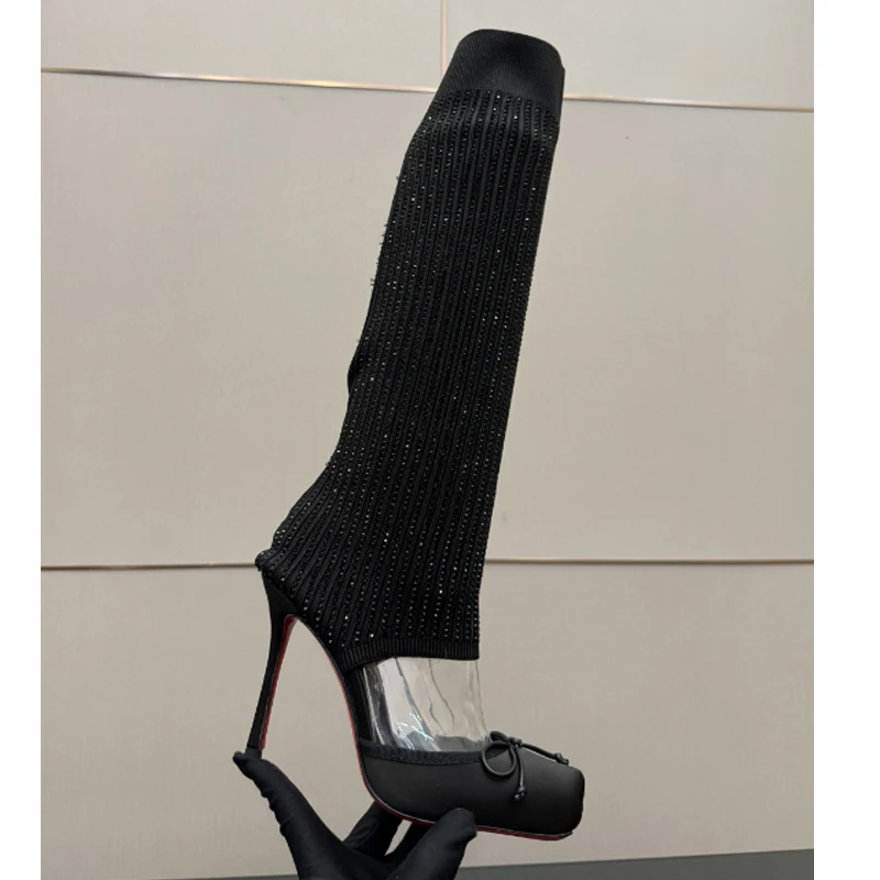 Silver Sequined Vertical Striped Slim Knit Socks Boots Woman Summer 2026 Leg Warmers Slouch Socks Knee-High Summer Boots
Silver Sequined Vertical Striped Slim Knit Socks Boots Woman Summer 2026 Leg Warmers Slouch Socks Knee-High Summer Boots