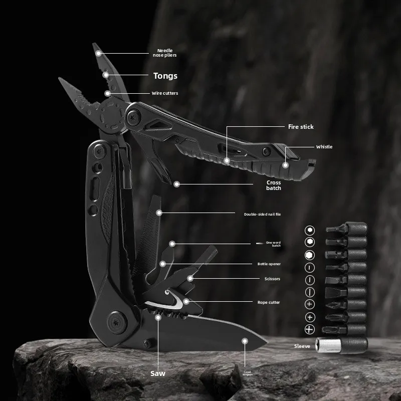 Outdoor Multi-function Tool Pliers - Field Folding Knife with Camping Whistle for Car Home Portable Tactical Use
Outdoor Multi-function Tool Pliers - Field Folding Knife with Camping Whistle for Car Home Portable Tactical Use