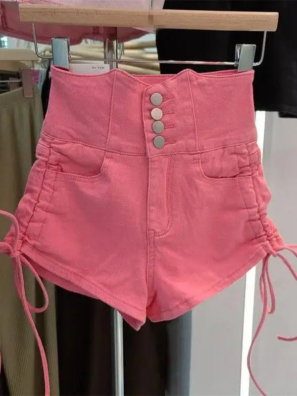 Женские летние джинсовые шорты с высокой талией из вельвета, новинка 2025 года, повседневные, универсальные, розового цвета
Женские летние джинсовые шорты с высокой талией из вельвета, новинка 2025 года, повседневные, универсальные, розового цвета