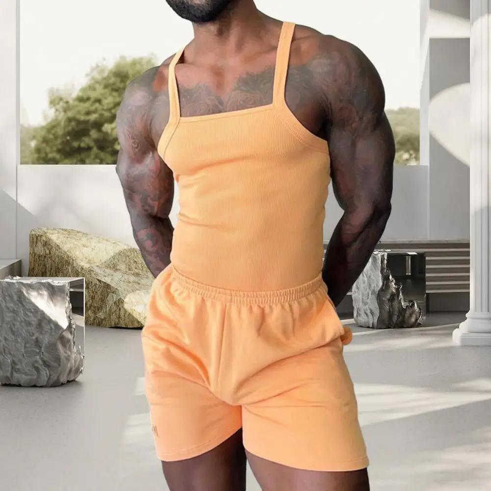 2Pcs/Set Men Sports Suit Solid Color Sleek Men Vest And Shorts Set Casual Vest Elastic Waist Mid-rise Shorts Set Men Tracksuit
2Pcs/Set Men Sports Suit Solid Color Sleek Men Vest And Shorts Set Casual Vest Elastic Waist Mid-rise Shorts Set Men Tracksuit