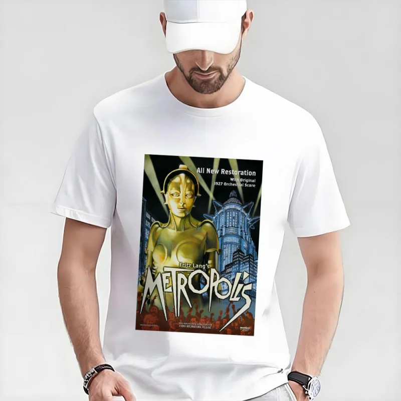 Fritz lang Germany Silent Movie Metropolis t shirt 0521 Cyberpunk Sci-fi Robot Graphic shirt Short Sleeve All size Tee S-6XL
Fritz lang Germany Silent Movie Metropolis t shirt 0521 Cyberpunk Sci-fi Robot Graphic shirt Short Sleeve All size Tee S-6XL