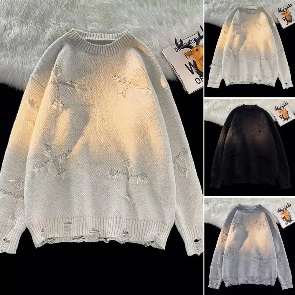 Long Sleeve Men Sweater Men Solid Color Sweater Retro Ripped Tassel Cross Pattern Sweater Men's Autumn Winter Knitwear for Men
Long Sleeve Men Sweater Men Solid Color Sweater Retro Ripped Tassel Cross Pattern Sweater Men's Autumn Winter Knitwear for Men
