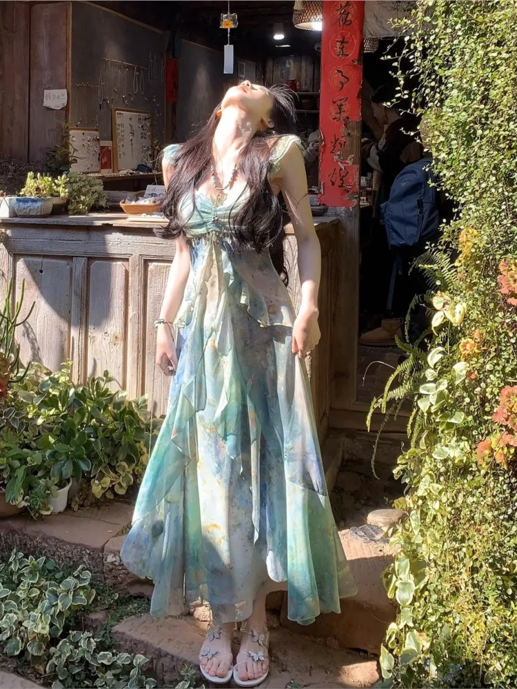 Dresses 2026 Woman French Floral Suspender Dress Color Colorful Seaside Vacation Fashion Temperament Sexy Vestidos Sleeveless
Dresses 2026 Woman French Floral Suspender Dress Color Colorful Seaside Vacation Fashion Temperament Sexy Vestidos Sleeveless