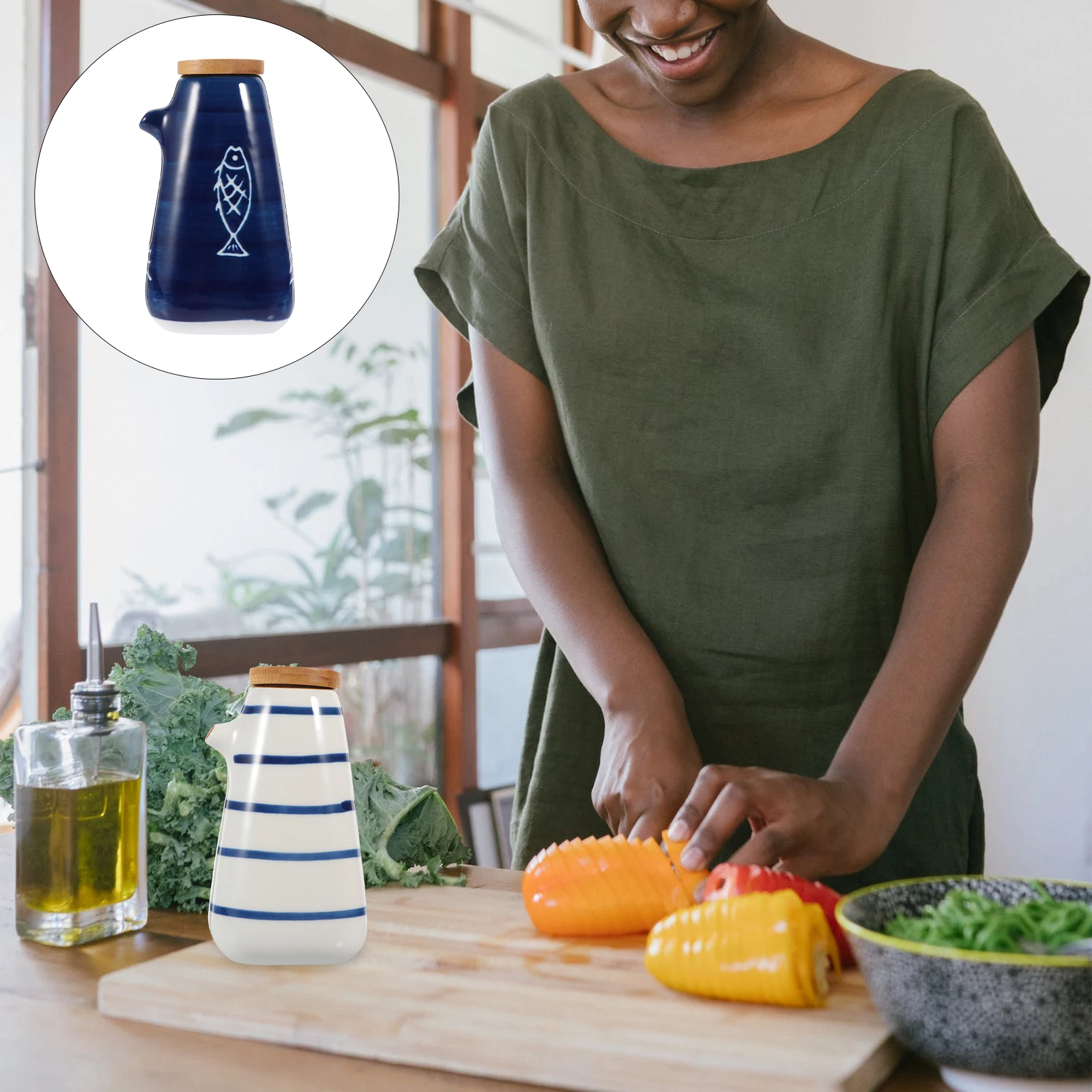 Oil Vinegar Soy Sauce Dispenser Seasoning Bottle Ceramic Condiment Pot Lidded Easy Pour Kitchen Gadget Tool Gift
Oil Vinegar Soy Sauce Dispenser Seasoning Bottle Ceramic Condiment Pot Lidded Easy Pour Kitchen Gadget Tool Gift
