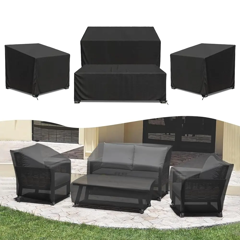 Patio Furniture Covers, 4 Piece Heavy Duty Waterproof Outdoor Furniture Cover With Windproof Buckle Strap, Rattan Wicker Patio
Patio Furniture Covers, 4 Piece Heavy Duty Waterproof Outdoor Furniture Cover With Windproof Buckle Strap, Rattan Wicker Patio