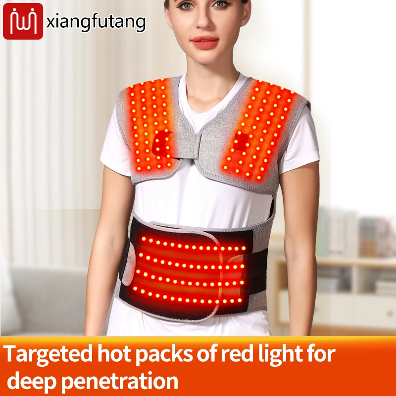 Портативный красный свет с подогревом плеч, спины, талии, живота, вибрационный массаж, снимает усталость тела, массаж живота
Портативный красный свет с подогревом плеч, спины, талии, живота, вибрационный массаж, снимает усталость тела, массаж живота