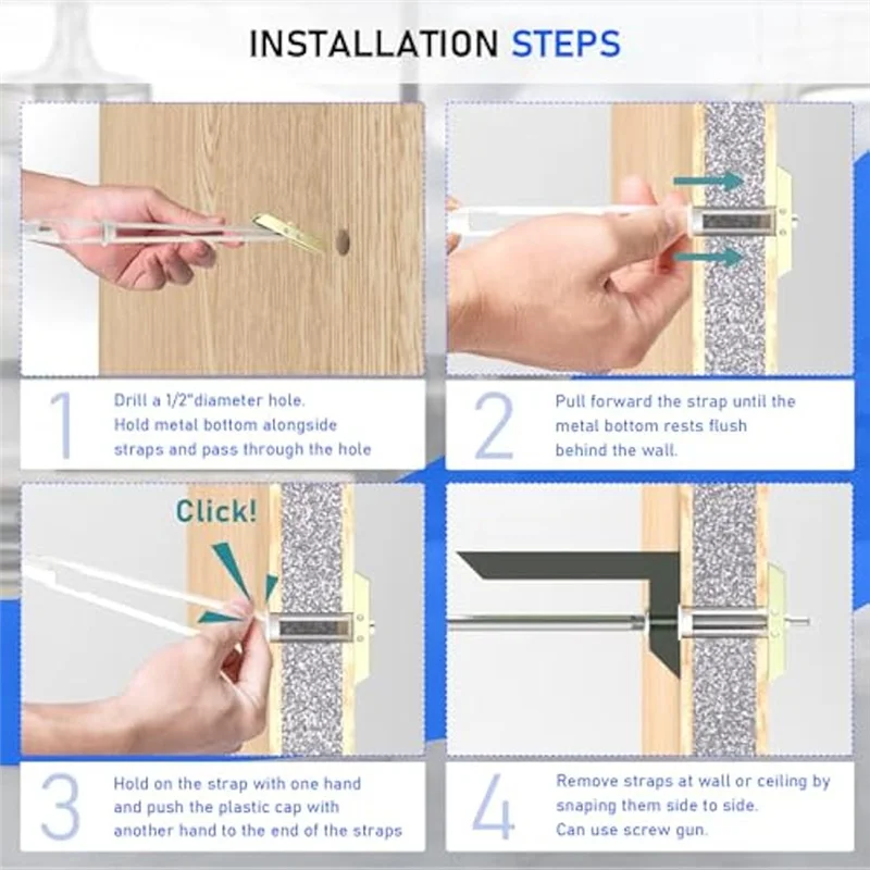 Drywall Anchor With Included Bolts For 1/4In-20,Hollow Drywall Anchors For TV Mounting Kit,Each In 1/2In Drywall Durable ,12PC
Drywall Anchor With Included Bolts For 1/4In-20,Hollow Drywall Anchors For TV Mounting Kit,Each In 1/2In Drywall Durable ,12PC