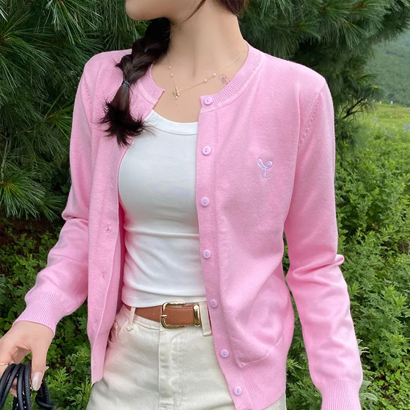 Knitted Sweater Women Cardigans New Long Sleeve O-Neck White Sueters De Mujer Knit Sweater Cardigan Women Tops Knitwears Q3604
Knitted Sweater Women Cardigans New Long Sleeve O-Neck White Sueters De Mujer Knit Sweater Cardigan Women Tops Knitwears Q3604