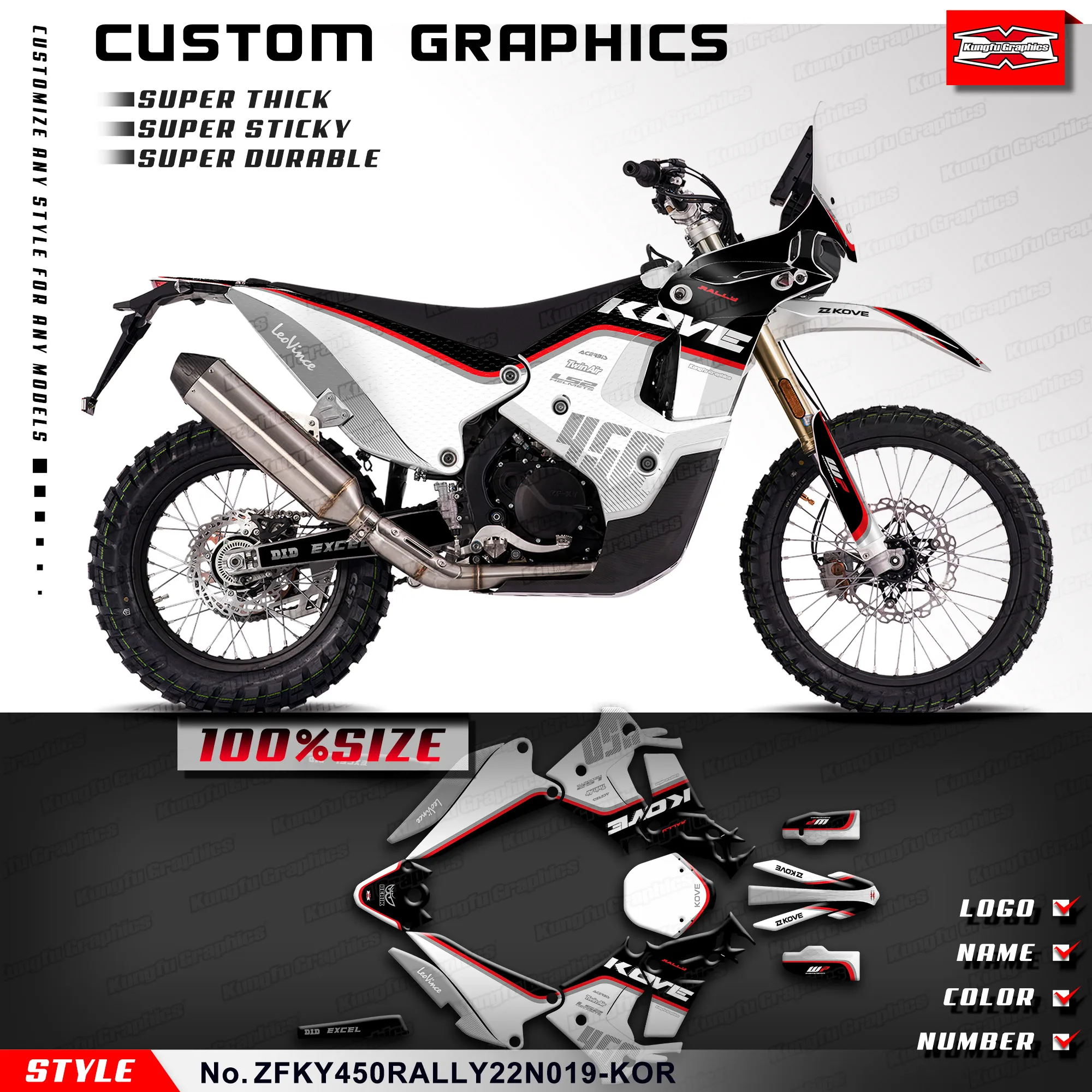 Виниловая наклейка KUNGFU GRAPHICS для KOVE 450 Rally 2022 2023 2024, защита, ZFKY450RALLY22N019-KOR
Виниловая наклейка KUNGFU GRAPHICS для KOVE 450 Rally 2022 2023 2024, защита, ZFKY450RALLY22N019-KOR
