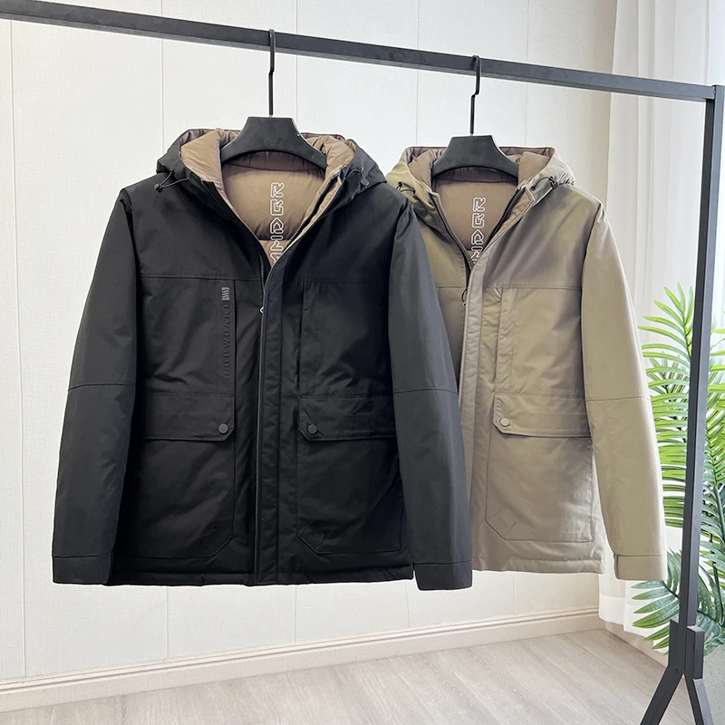 Double-Sided Wearable Duck down Jacket Outdoor Warmth Hooded Thickened Cotton Coat for Men Fashionable Urban Style Regular Fit
Double-Sided Wearable Duck down Jacket Outdoor Warmth Hooded Thickened Cotton Coat for Men Fashionable Urban Style Regular Fit