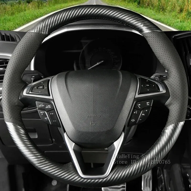 DIY Custom Carbon Fiber Leather Hand-stitched Steering Wheel Cover For Ford Mondeo Fusion Interior Decoration Accessories
DIY Custom Carbon Fiber Leather Hand-stitched Steering Wheel Cover For Ford Mondeo Fusion Interior Decoration Accessories