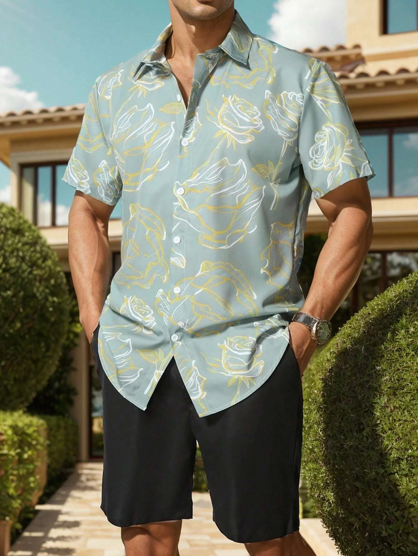 Men's Tropical Floral Hawaiian Shirt Short Sleeve Button Down Vivid Hibiscus and Palm Leaves Print Summer Casual Beach Wear
Men's Tropical Floral Hawaiian Shirt Short Sleeve Button Down Vivid Hibiscus and Palm Leaves Print Summer Casual Beach Wear