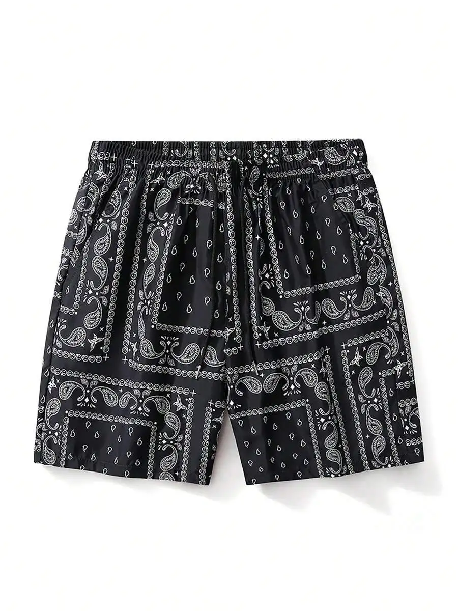 Mens Paisley Print Casual Beach Shorts Drawstring Waist Loose Fit Summer Short Pants
Mens Paisley Print Casual Beach Shorts Drawstring Waist Loose Fit Summer Short Pants
