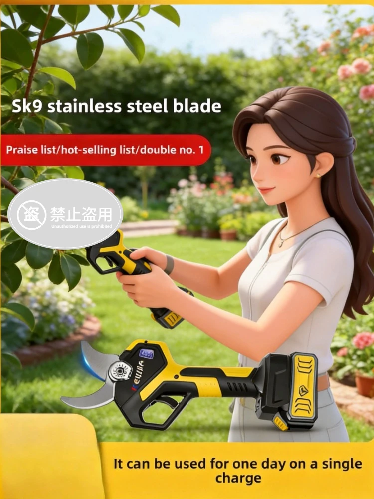 Cordless Lithium Electric Pruning Shears, High Power, Fast Cutting, Durable, Portable for Garden Tree Branch Cutting
Cordless Lithium Electric Pruning Shears, High Power, Fast Cutting, Durable, Portable for Garden Tree Branch Cutting