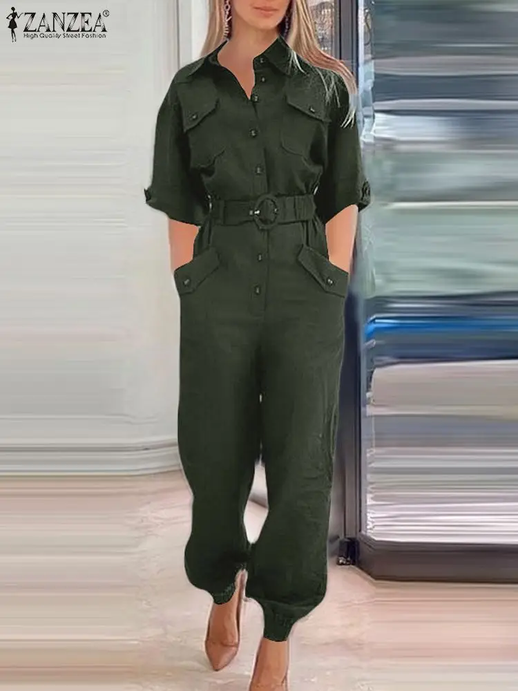 ZANZEA Fashion Women Lapel Neck 3/4 Sleeve Jumpsuits Elegant Casual Long Overalls Female Party Playsuits Solid Cargo Rompers
ZANZEA Fashion Women Lapel Neck 3/4 Sleeve Jumpsuits Elegant Casual Long Overalls Female Party Playsuits Solid Cargo Rompers