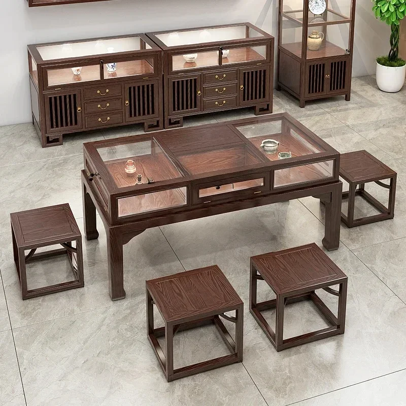 l New Chinese solid wood display jewelry counter jewelry glass negotiation table container island cabinet
l New Chinese solid wood display jewelry counter jewelry glass negotiation table container island cabinet