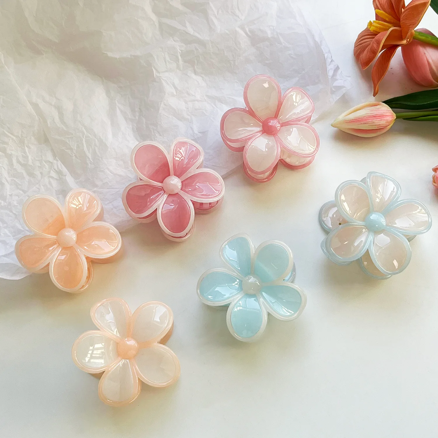 Elegant Color Block Egg Flower Clip Jelly Texture Hair Clip Versatile Half up Shark Bite Hair Clip for Women Hair Access...
Elegant Color Block Egg Flower Clip Jelly Texture Hair Clip Versatile Half up Shark Bite Hair Clip for Women Hair Access...