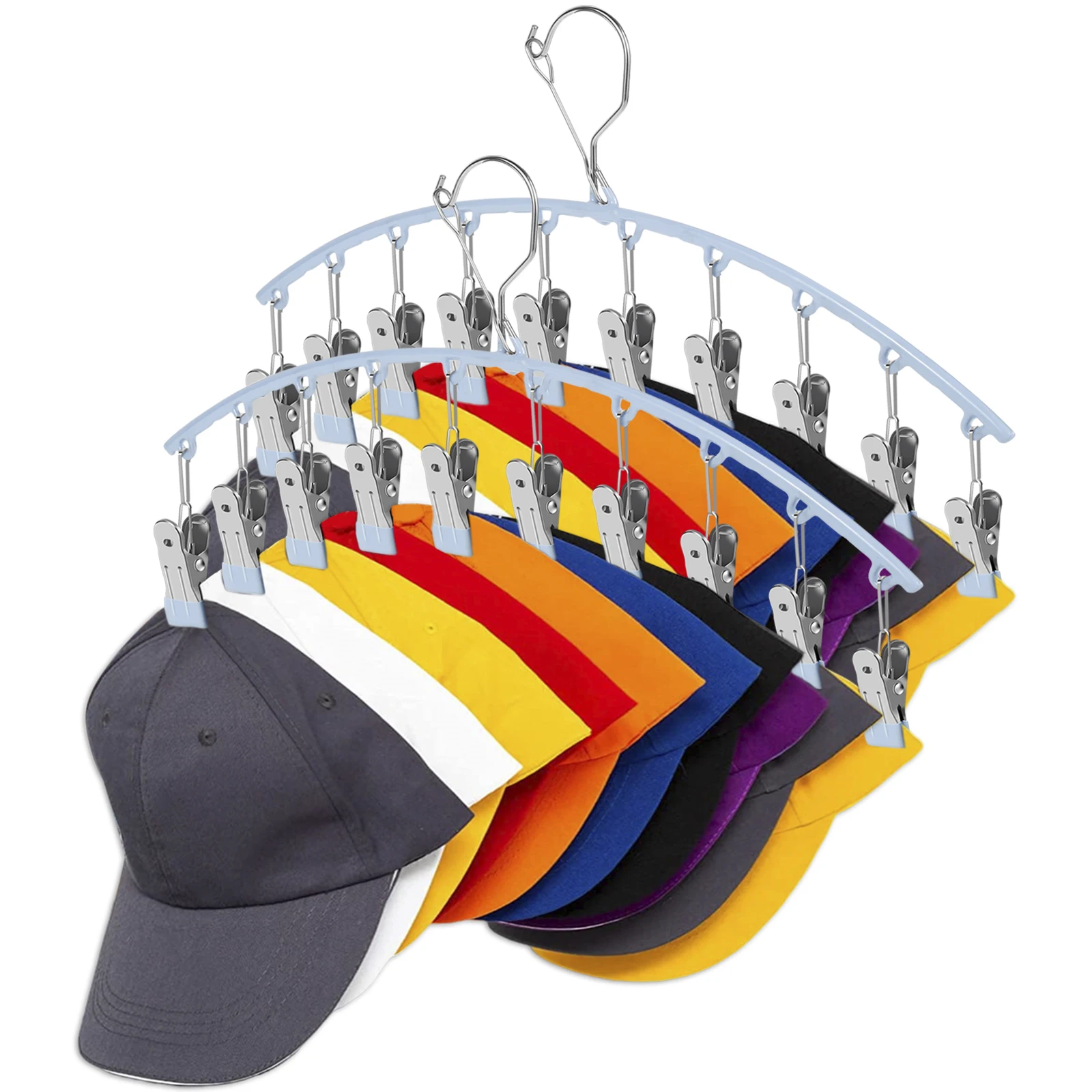 LZYoehin-Hat Organizer Hanger, Hat Holder, Closet Cap Racks, 10 Clips, Blue, Pink, 2Pcs
LZYoehin-Hat Organizer Hanger, Hat Holder, Closet Cap Racks, 10 Clips, Blue, Pink, 2Pcs