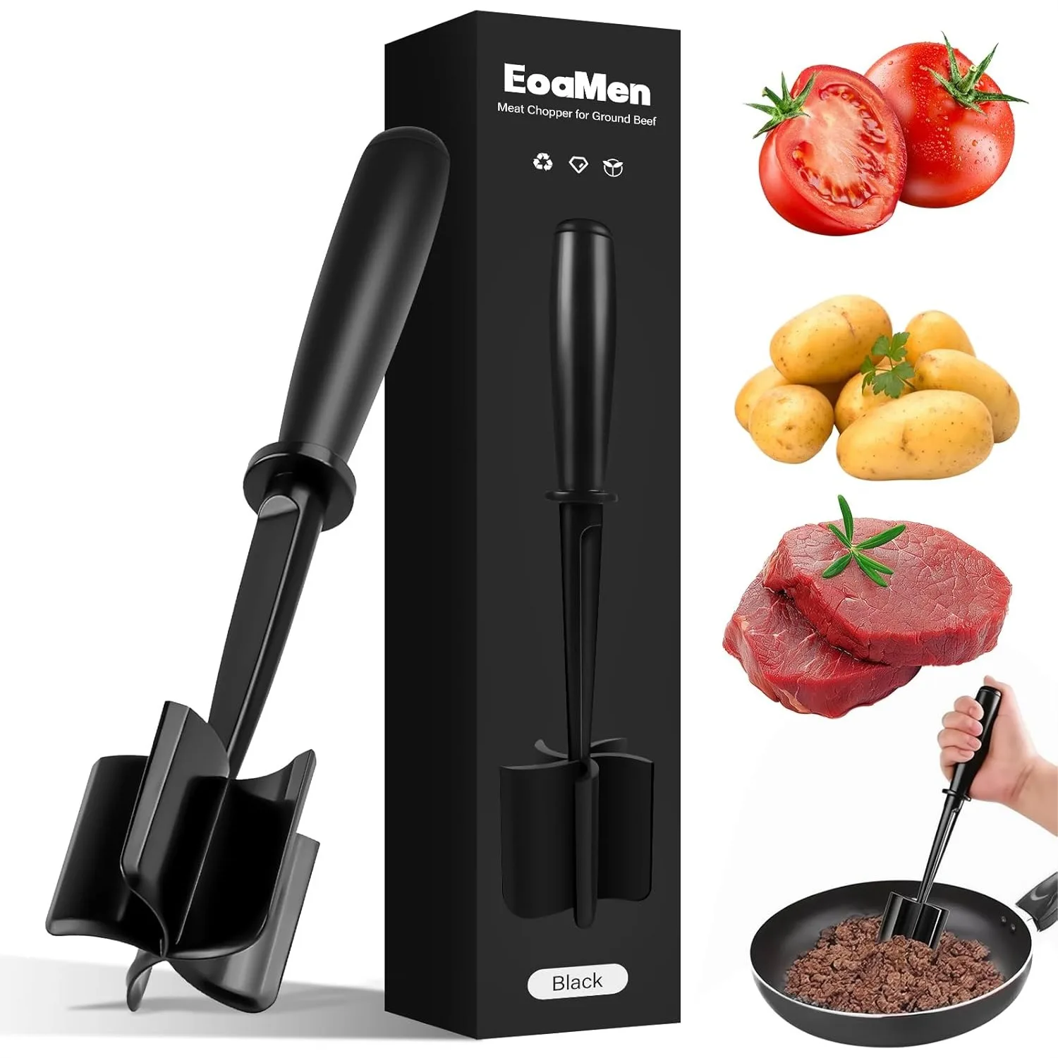 Meat Chopper with 5 Blades for Ground Beef, Heat-Resistant Handle, Dishwasher Safe
Meat Chopper with 5 Blades for Ground Beef, Heat-Resistant Handle, Dishwasher Safe