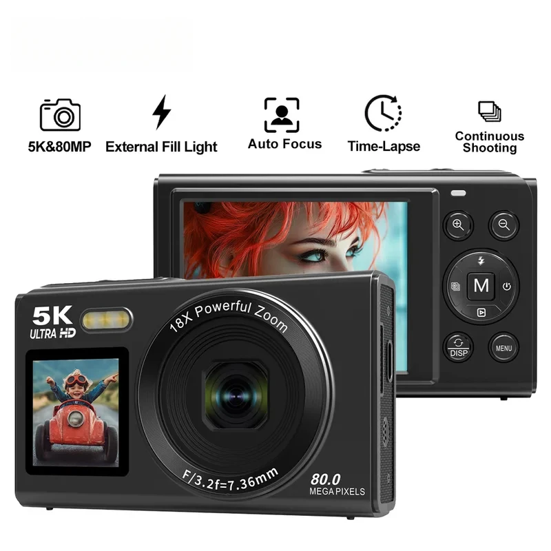 Regaton Digital Camera Dual Screen 18X Digital Zoom 5K WIFI Vintage Vlog Video Recorder YouTube With Flash Photography Camera
Regaton Digital Camera Dual Screen 18X Digital Zoom 5K WIFI Vintage Vlog Video Recorder YouTube With Flash Photography Camera